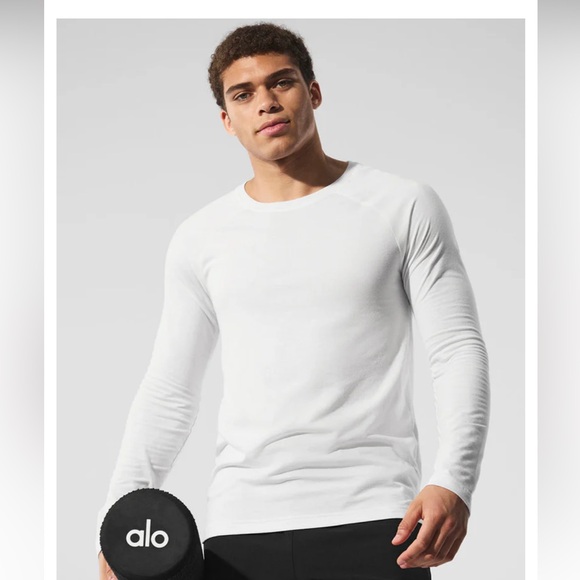 ALO Yoga Other - ALO Yoga Activewear Triumph Long Sleeve Tshirt in White Mens Size XL